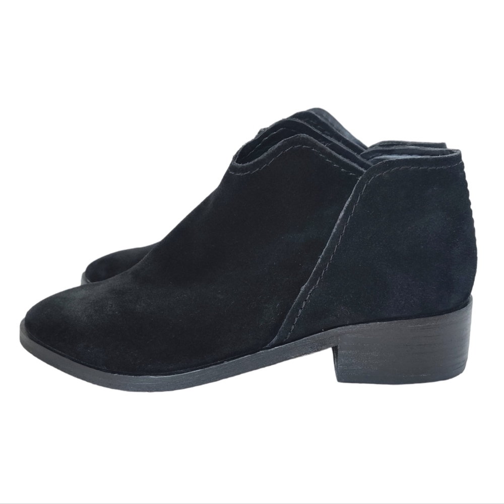 DOLCE VITA Trist Onyx Black Suede Leather Block Heel Slip-on Ankle Booties 8.5